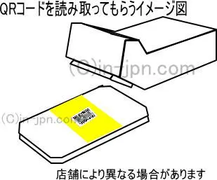 宝くじ売り場でQRコードをハンディスキャナーで読み取ってもらうイメージ※店舗により異なる場合があります